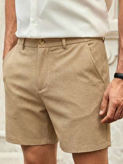 HIMLAND Pantalones cortos casuales de unicolor para hombres