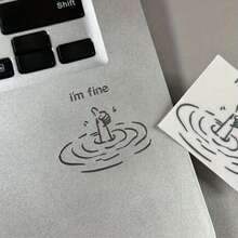 I'm Good "Fun Satirical Metal Sticker - Waterproof Glossy Paper Laptop Sticker, Humorous" I'm Good "Design, Easy To Tear And Stick, Suitable For DIY Technology Accessories (Disposable) - Silver - View 8