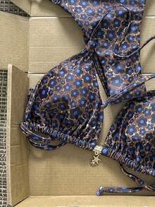 Swim Mod Women's Random Print Necklace Metal Jewelry Bikini Set, Spring/Summer - Multicolor - View 5