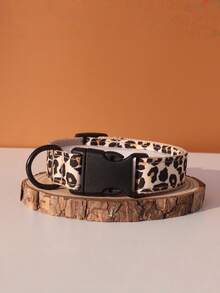 Leopard Print Wild Dog Collar, Adjustable Nylon Pet Collar - Yellow - View 1