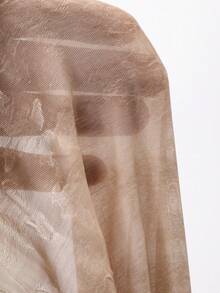 DAZY Mid-Length Khaki Shirt With Drawstring Design, Long Sleeve Men's Shirt - Gold - View 6