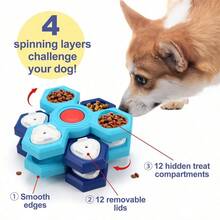 1pc New Multi-Tier Rotatable Pet Interactive Toy Puzzle Feeder, Slow Feeder Rotating Tray Dog Food Training Toy - Multicolor - View 1
