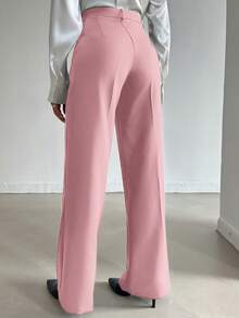 EURMUSE Women's Solid Color Trousers, Fashionable For Summer - Dusty Pink - View 2