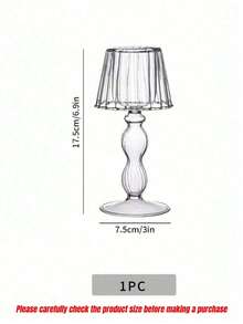 SHEIN 1 件优雅玻璃烛台 - 透明锥形，适合婚礼、派对和家居装饰 | 非常适合餐桌中心装饰和春季/家居美学 - 透明 - 查看 11