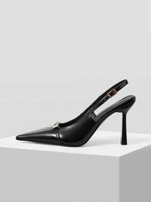 Mnmlis Women's Fashion Sexy High Heel Square Toe Pumps - Black - View 2