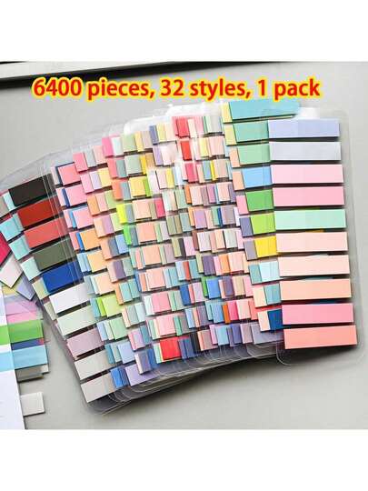 Vintage European Fluorescent PET Sticky Notes In Assorted Morandi, Pastel, And Retro Colors - Transparent Index Tabs For Easy Organization,School Supplies,Back To School
