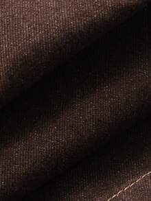 Dazy Plus 宽松阔腿街头风后袋蕾丝设计休闲大码女式长款牛仔裤，四季皆宜 - 棕色 - 查看 3