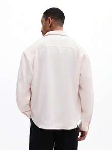 SUMWON Men's Light Pink Oxford Button Down Dress Shirt Long Sleeve Point Collar Regular Fit Classic Business Casual Formal Work Professional - Pink - View 2