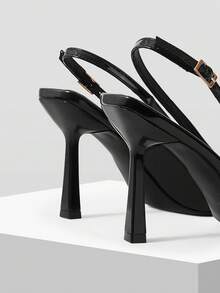 Mnmlis Women's Fashion Sexy High Heel Square Toe Pumps - Black - View 6