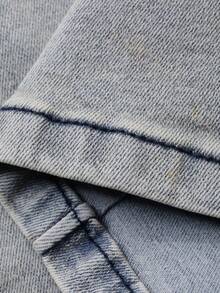 DAZY Women's Casual High Neck Washed Denim Jeans, Suitable For Spring And Summer - Blue - View 7