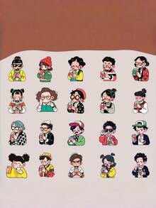 1 Set Of 6 Pcs Energetic Pet Stickers, Journal Sticker Pack, Stickers, Cartoon Stickers, Journal Materialset - suit - View 8