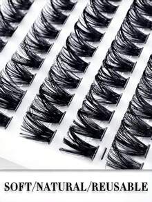 1盒240根50D蓬松自然3D单根假睫毛，长度8-16毫米，卷度0.05毫米/0.07毫米，C/D混合卷度，防水柔软轻盈，手工制作，适合日常、浓妆及派对活动。 - 黑色 - 查看 8