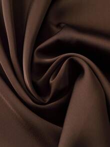 Modelyn 优雅缎面纯色褶皱半身裙 - 咖啡棕 - 查看 5