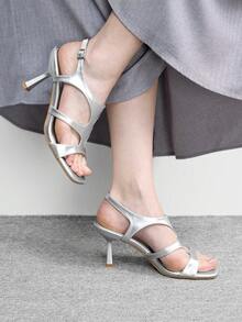 CUCCOO BIZCHIC Giày sandal cao gót dành cho nữ - Bạc - Xem 1