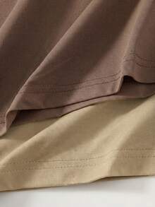 SHEIN BASICS Bộ 2 chiếc váy ngắn tay cổ tròn màu trơn dáng suông dành cho nữ. - Nhiều màu - Xem 7