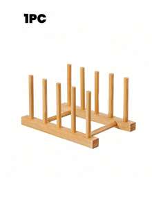 Vertical Bamboo Dish Rack, Utensil Drying And Storage Rack, Kitchen Drawer Organizer - Pot Lid Rack, Cabinet Space Saving Dish Rack - Cutting Board Drainer Rack, Can Hold Plates, Pot Lids, Bowls, Cups And Books, Kitchen Cabinet Organizer, Keeps Tableware Dry - Multicolor - View 9