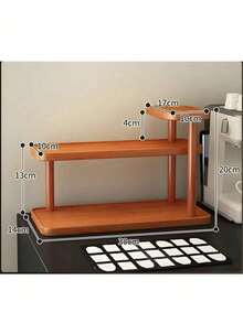One Piece Single-Layer Three-Layer Bamboo Table Storage Rack, Suitable For Storing Cosmetics, Perfume, Spices And Office Supplies - High-Quality Bamboo Bathroom Dresser Storage Cabinet, Simple Design, Multi-Function Storage Rack, Can Be Used To Store Jewelry, Cosmetics And Household Supplies, Bamboo Surface Is Smooth - Brown - View 14