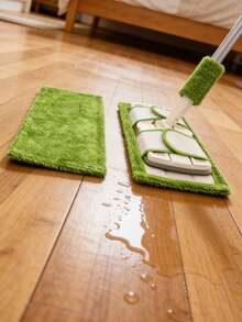 1件装 贴合式扁平粘性拖把布 超细纤维拖把垫 拖把头 可替换拖把布 旋转式免手清洁 圣诞节节日礼物 - 綠白色 - 查看 1