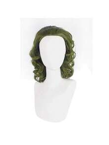 Cosplay Clown Green Medium Long Curly Hair, Daily Wear Wig, Holiday Party, Stage Performance, High Temperature Silk Cosplay Wig - Green - View 5