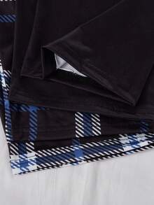 2件套青少年男童睡裤，简约经典格子印花，舒适家居裤 - 彩色 - 查看 5