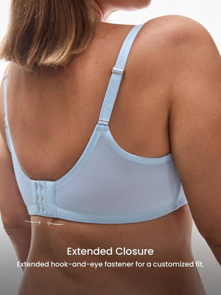 Plus Unlined Full Coverage Side Support Mesh Bra