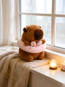 POKOJA LAND 可爱水豚毛绒钥匙扣挂件，水豚玩偶带游泳圈背包配件，耐用柔软的布料材质，时尚可爱的包包装饰，汽车挂件，生日礼物和节日礼物的完美选择 - 彩色 - 查看 8