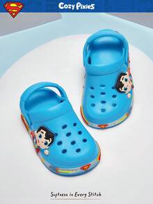 SUPERMAN X Cozy Pixies 一双夏季男童舒适时尚蓝色卡通可爱轻便透气夏季凉鞋轻便鞋婴儿木屐 - 藍色 - 查看 4