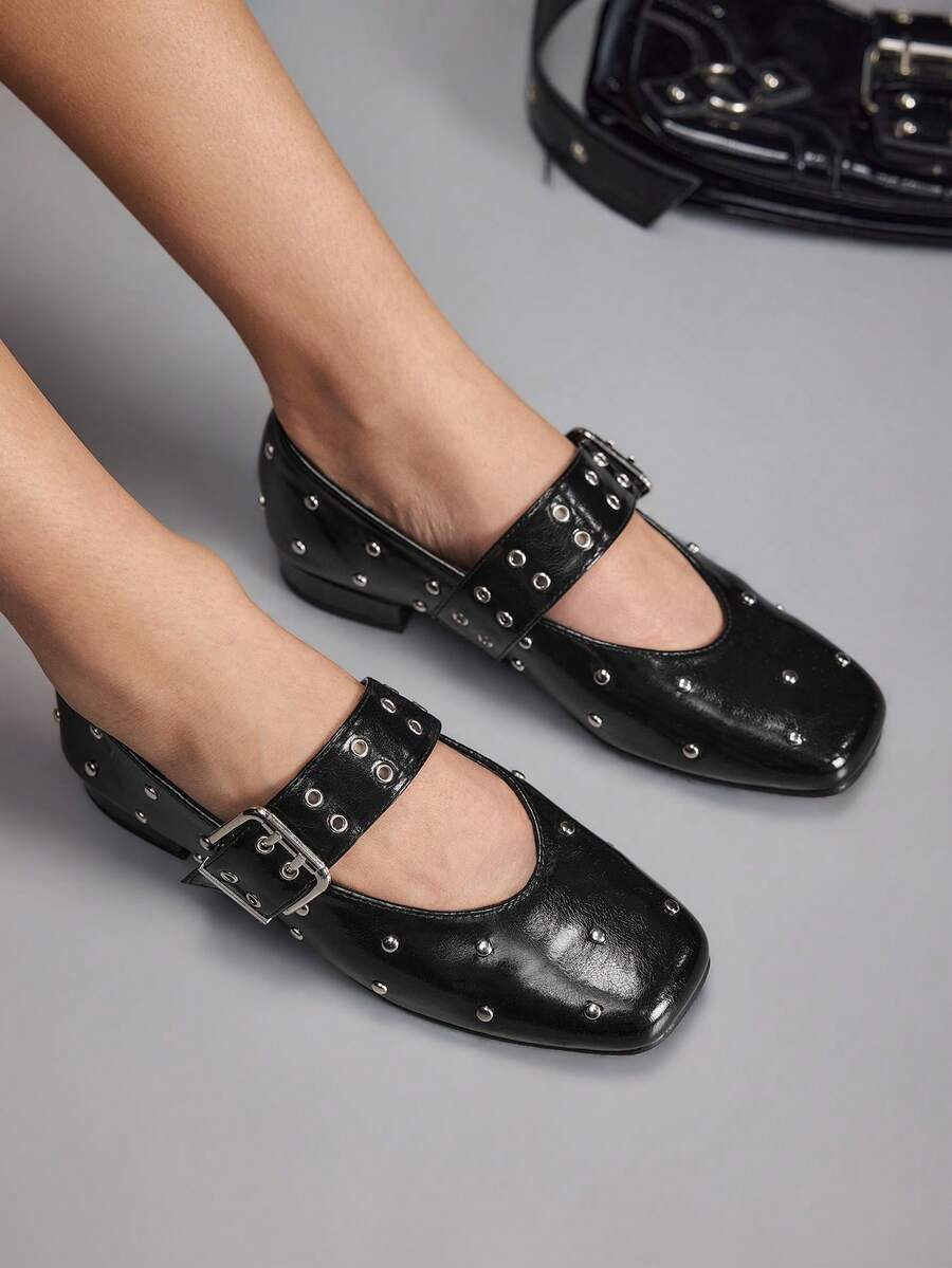 CUCCOO GRLICON 女士平底鞋 - 黑色PU - 查看 1