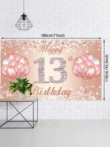 Băng rôn sinh nhật lần thứ 13 màu vàng hồng - Trang trí tiệc trong nhà/ngoài trời với thiết kế bóng bay màu hồng, phù hợp cho các buổi tiệc sinh nhật tuổi teen, đạo cụ chụp ảnh - Trang trí sân vườn quanh năm - 1 cái - Xem 7