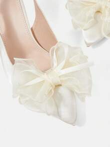 CUCCOO HITCHD Women's Pointed Toe Buckle Design Fashionable High Heels, Versatile For Daily Wear Wedding Shoes Spring Shoes Bride Shoes - White D - View 5