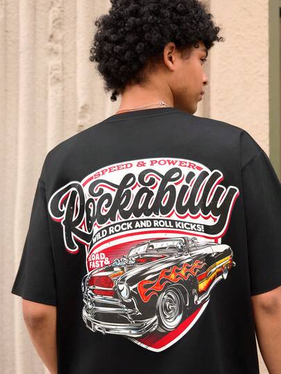 Open Phase ONE WAVE 男士休闲户外运动街头时尚复古赛车元素印花短袖T恤，引领春夏潮流