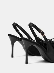 CUCCOO HITCHD Women's Pointed Toe Buckle Design Fashionable High Heels, Versatile For Daily Wear Wedding Shoes Spring Shoes Bride Shoes - Black D - View 4