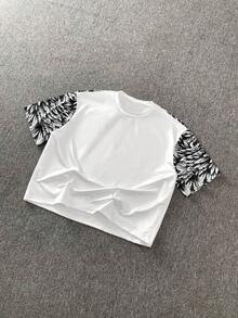 STEELVANCE RWCY097 男士圆领印花图案T恤，街头时尚男士图案T恤 - 白色 - 查看 2