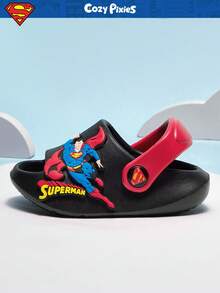 SUPERMAN X Cozy Pixies 1 đôi dép xăng đan đế bằng thoáng khí, thời trang, dễ thương, họa tiết 3D, thích hợp cho bé đi biển mùa hè, chống trơn trượt. - màu đen - Xem 8
