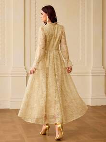 ZEYLAH 蕾丝荷叶边连衣裙 - 黃色 - 查看 4