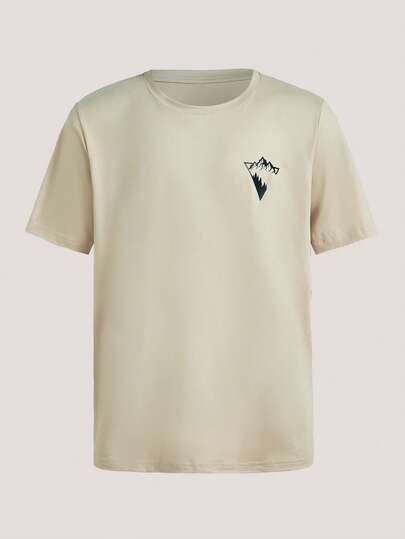 Driftmere 3pcs/Set Men's Simple Graphic Print Crew Neck Short Sleeve Casual T-Shirts, Summer