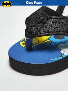 BATMAN X Cozy Pixies 1 Pair Summer Casual All-Match Cute Funny Beach Holiday Flat Sandals For Toddler Boys - Black - View 6