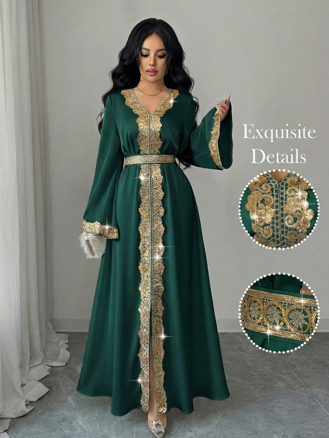 V-neck a-line dress