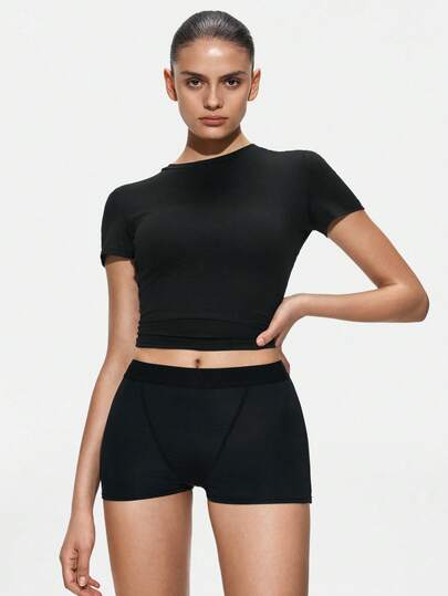 SHAPORA 女士流行简约纯色时尚舒适高性价比高品质安全短裤，单条装