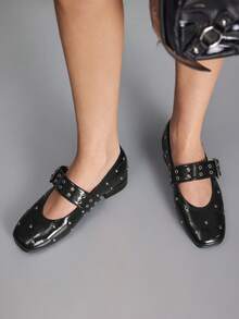 CUCCOO GRLICON 女士平底鞋 - 黑色PU - 查看 5