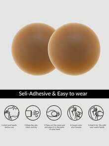 SHAPORA 3 pares de sujetadores adhesivos para mujer - Café integral - Ver 3