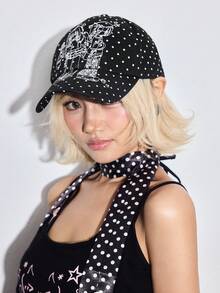 ROMWE Goth Women Baseball Cap - White - View 4
