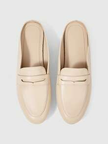 Sleekvia Women Shoes Spring And Summer New Round Toe Flat Bottom Apricot Mule Women's Shoes Daily Versatile Commuter Semi-Drag Lazy Shoes Flat Bottom Women's Shoes - Apricot - View 5