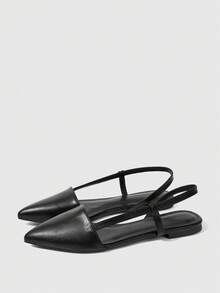 Sleekvia Women's Pointed Toe Casual Commuting Versatile Flat Shoes - Black - View 5