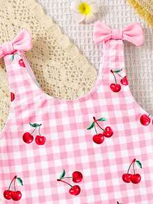 Emery Rose Kids Emery Rose Kids Áo tắm tankini in hoa dễ thương cho bé gái, kiểu dáng thường ngày, thích hợp cho mùa xuân/hè. - Hồng - Xem 4