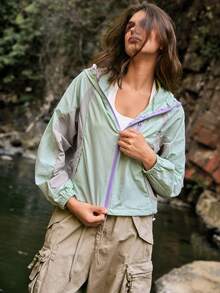 Medorelle 女士撞色长袖连帽户外运动夹克 - 彩色 - 查看 4