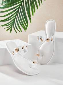 SHUZIA Dép xăng đan quai ngang trong suốt bằng nhựa dẻo dành cho nữ của CoastalMuse, điểm nhấn là họa tiết vỏ sò vàng – Dép lê thoải mái, thời trang đi biển. - Trong sáng - Xem 1