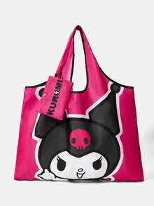 HELLO KITTY AND FRIENDS | SHEIN 女士时尚卡通图案防水大容量手提袋 - 玫紅色 - 查看 1