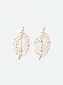 Opalesca 女士耳环，高级/优雅/经典/日常佩戴/简约，珍珠/水晶，18K镀金，适合妈妈/女士/女孩/母亲，夏季/海滩/舞会/派对/假日/度假/订婚/结婚/承诺/新娘，大地色系 - 金黃色 - 查看 4