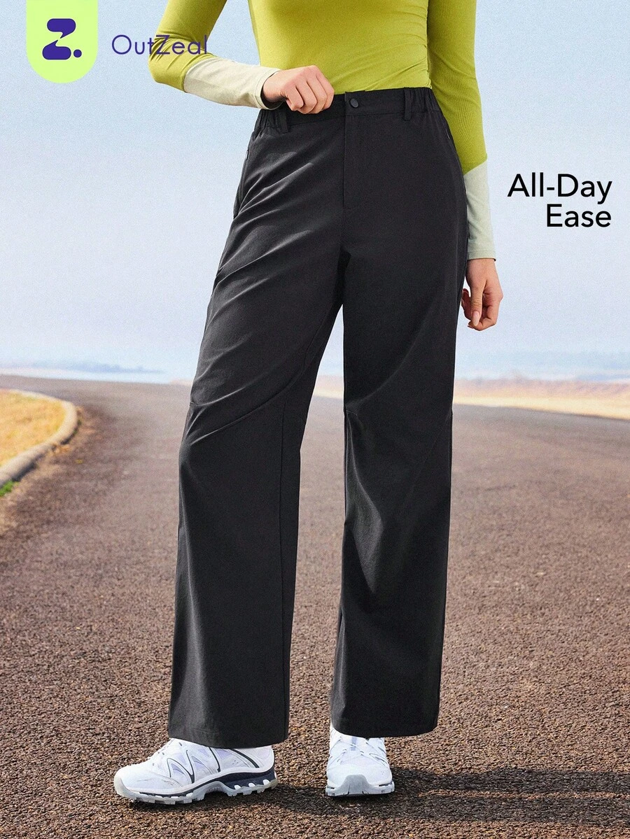 OutZeal 女士户外裤 黑色 健身骑行 速干吸湿徒步裤 - 黑色 - 查看 1